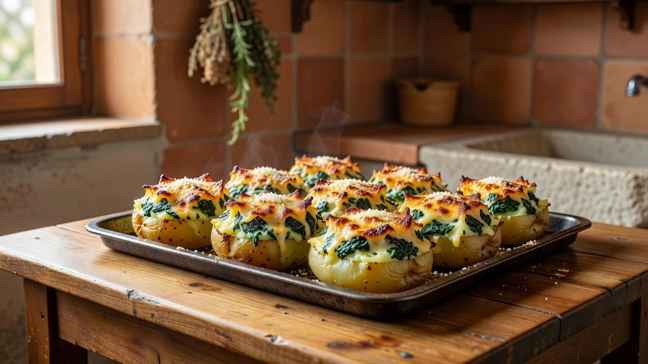 Batatas Recheadas com Espinafres
