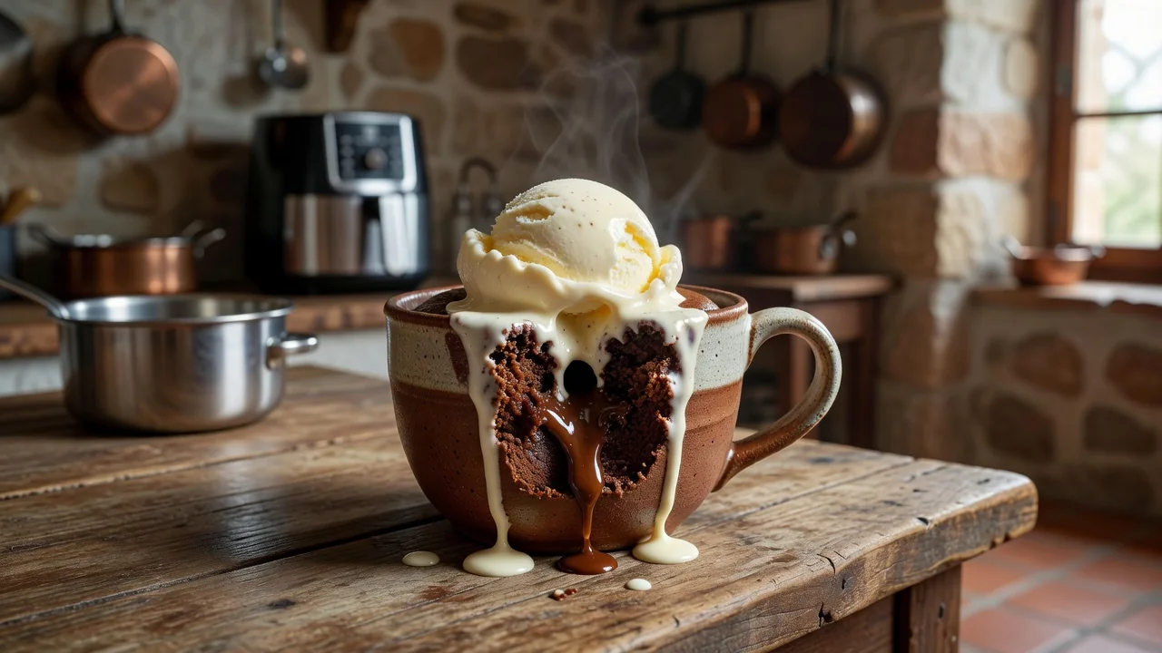 Bolo de Caneca de Chocolate na Airfryer