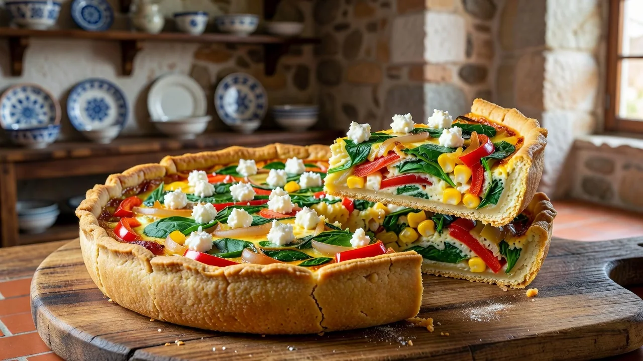 Quiche de Legumes e Queijo Feta